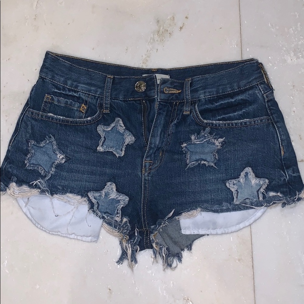 blue jean shorts with stars